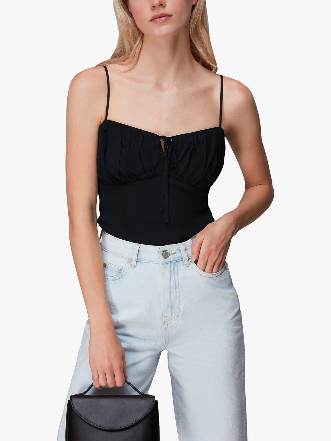 Whistles Cami Detail Top, Black