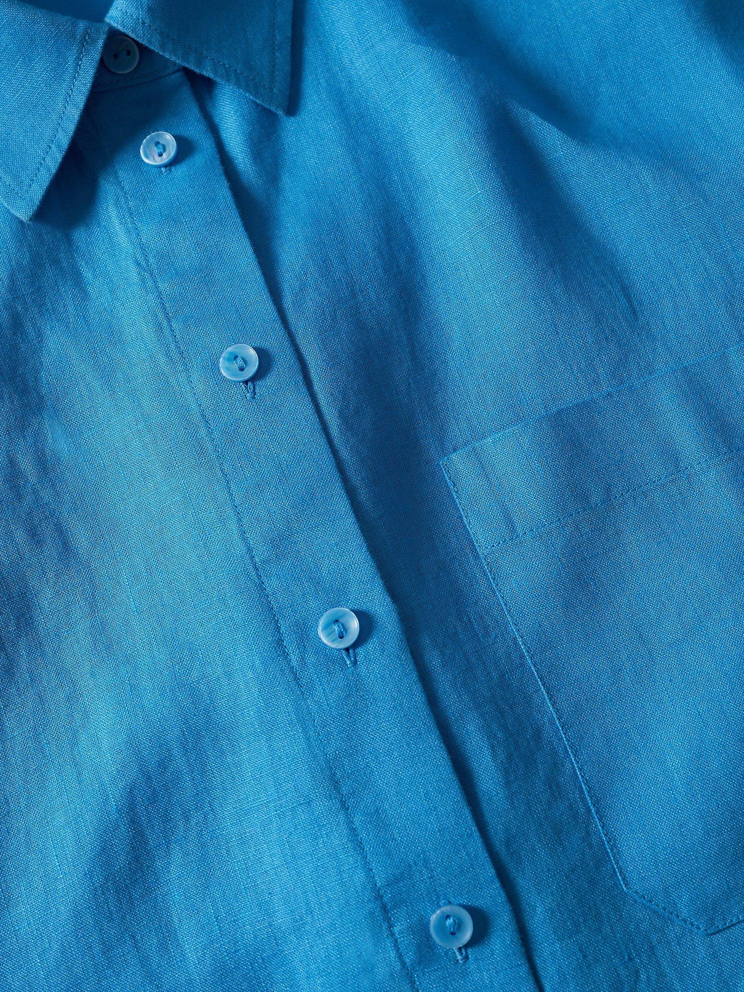 Product image 5 of 5, which shows Mango Pai Linen Shirt, Pastel Blue, 4