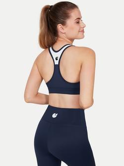 Pocket Sport Impasto Plain Sports Bra - view 2, Navy