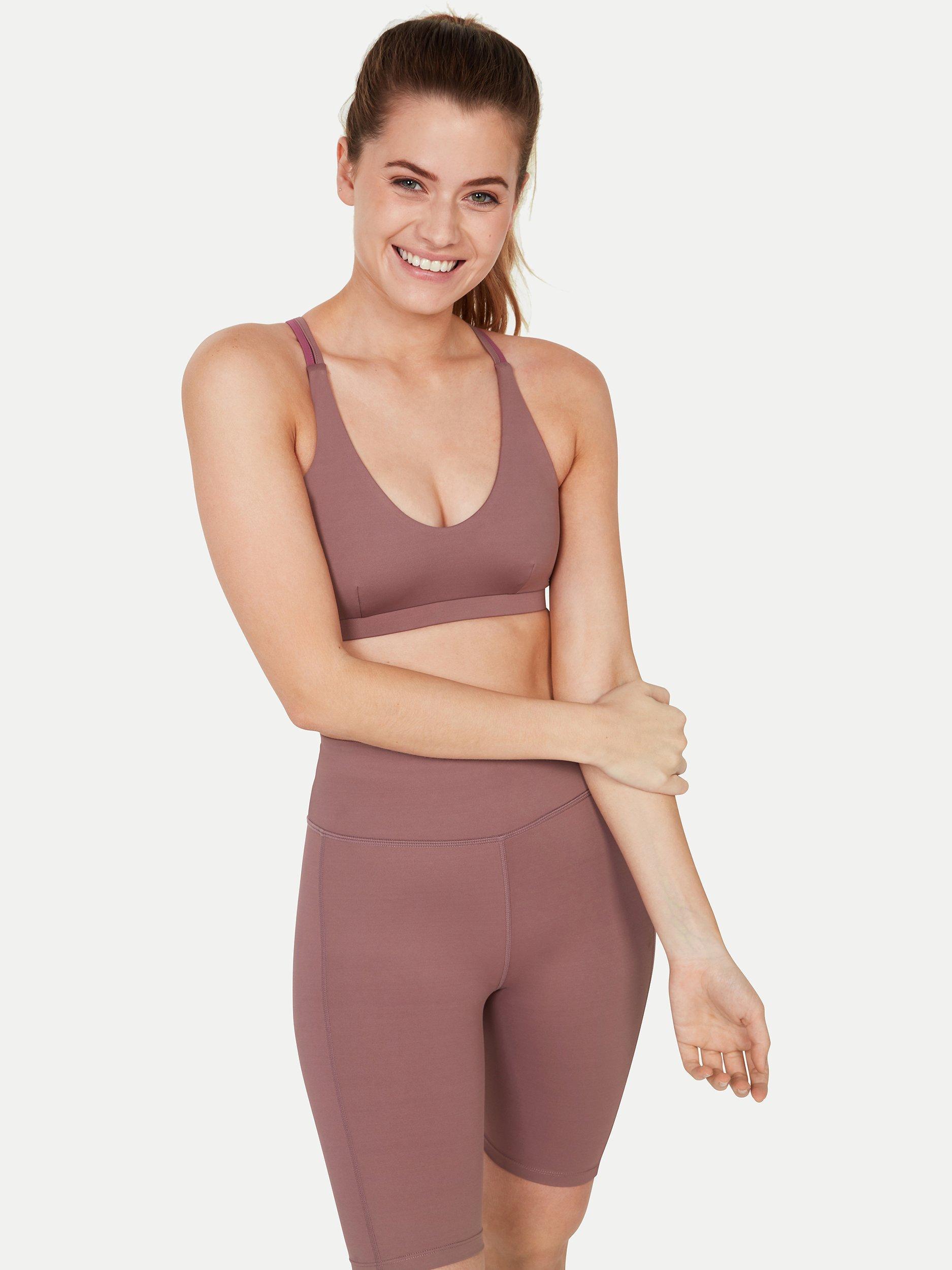 Pocket Sport Claude Plain Sports Bra, Dusky Pink