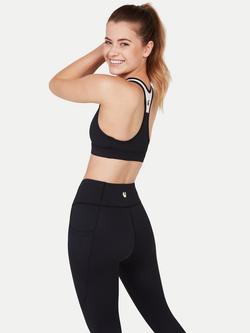 Pocket Sport Impasto Plain Sports Bra - view 2, Black