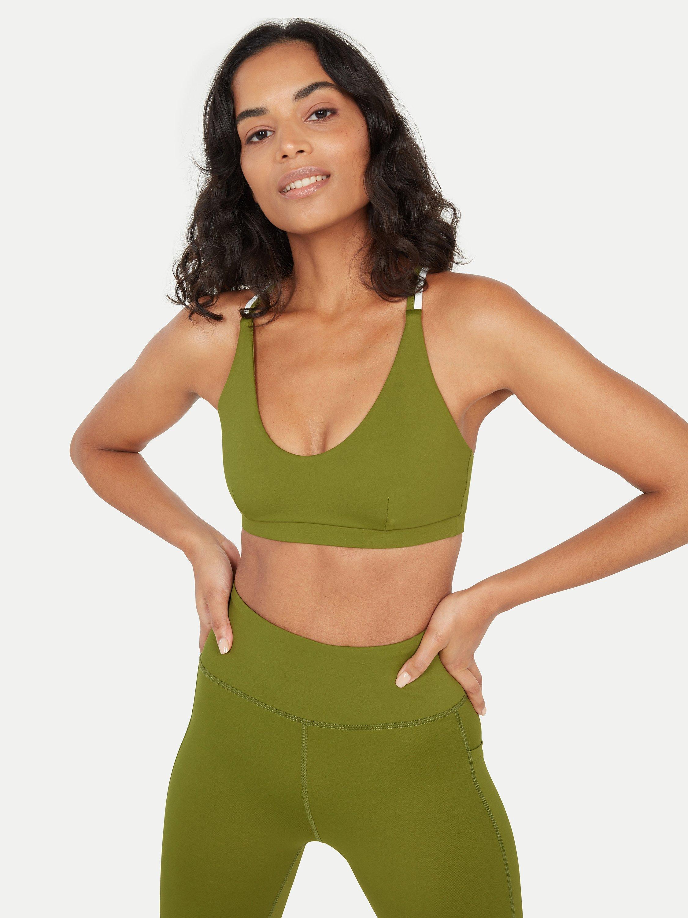 Pocket Sport Claude Plain Sports Bra, Olive