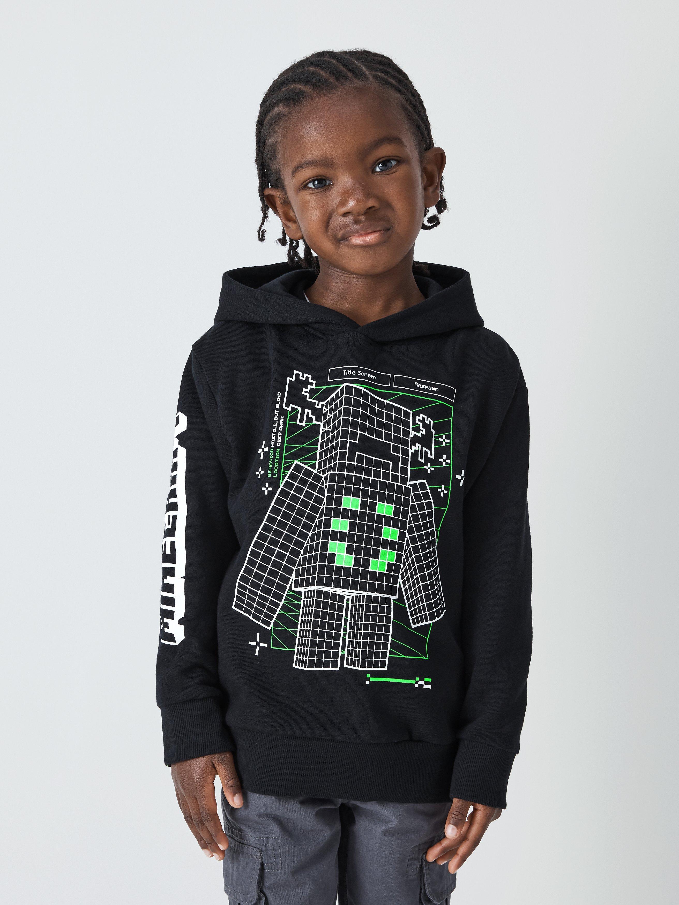 Fabric Flavours Kids' Minecraft Hoodie, Black
