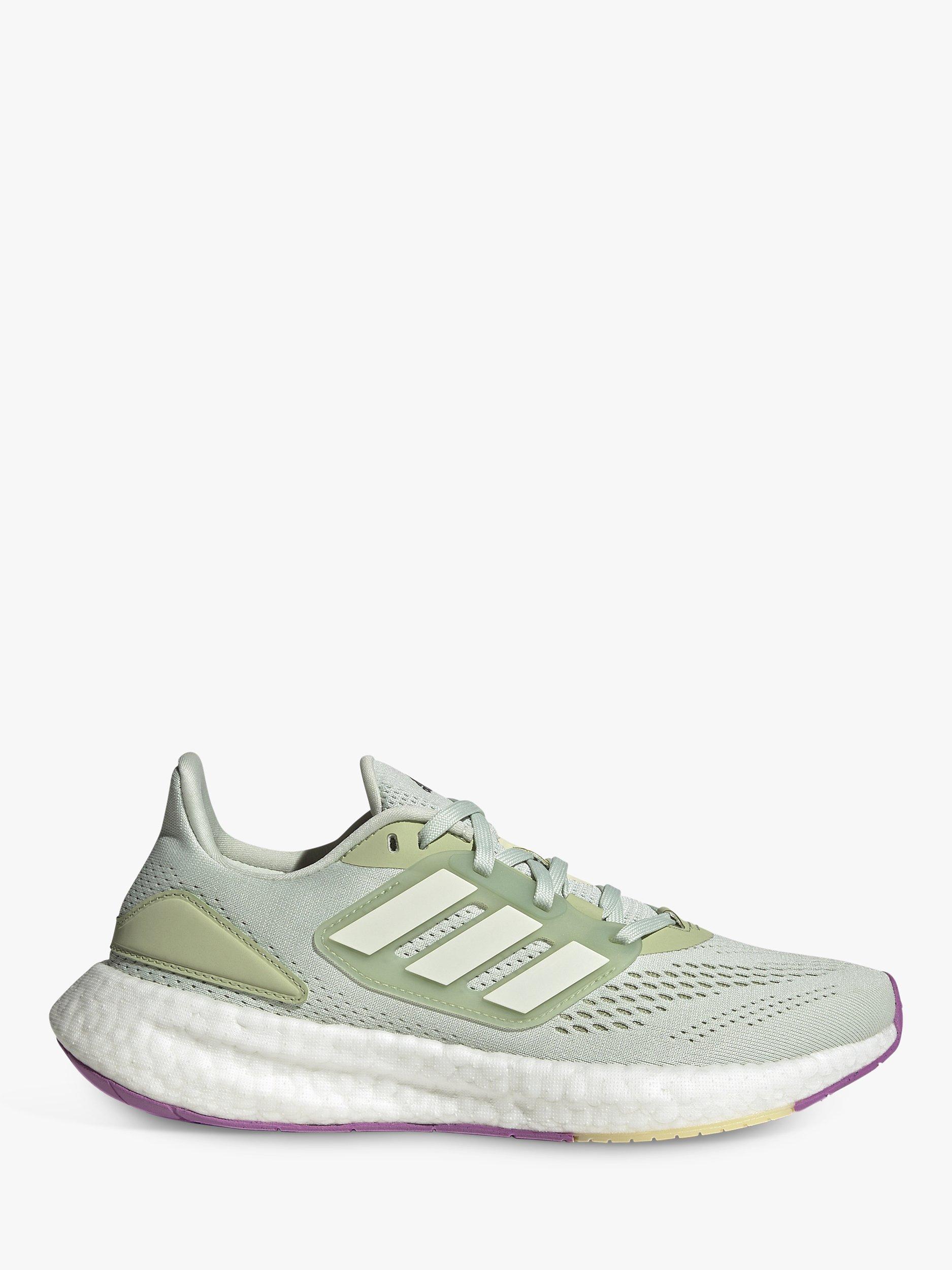 adidas Pureboost 22 Women's Running Shoes, Linen Grn/Cloud Wht