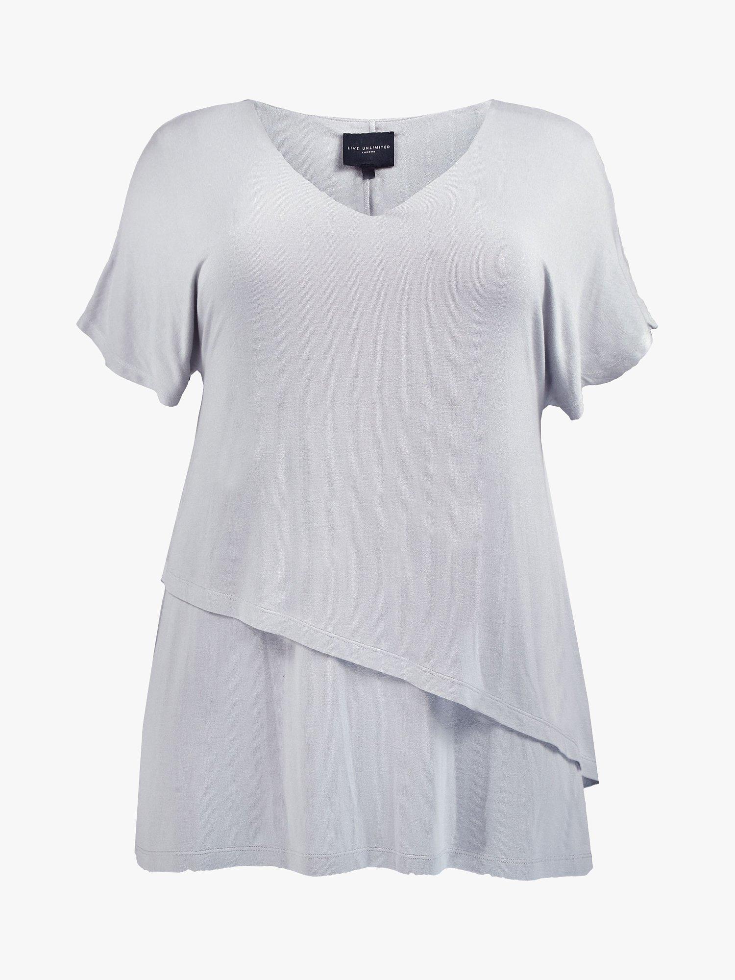 Live Unlimited Asymmetric Double Layer Top, Grey