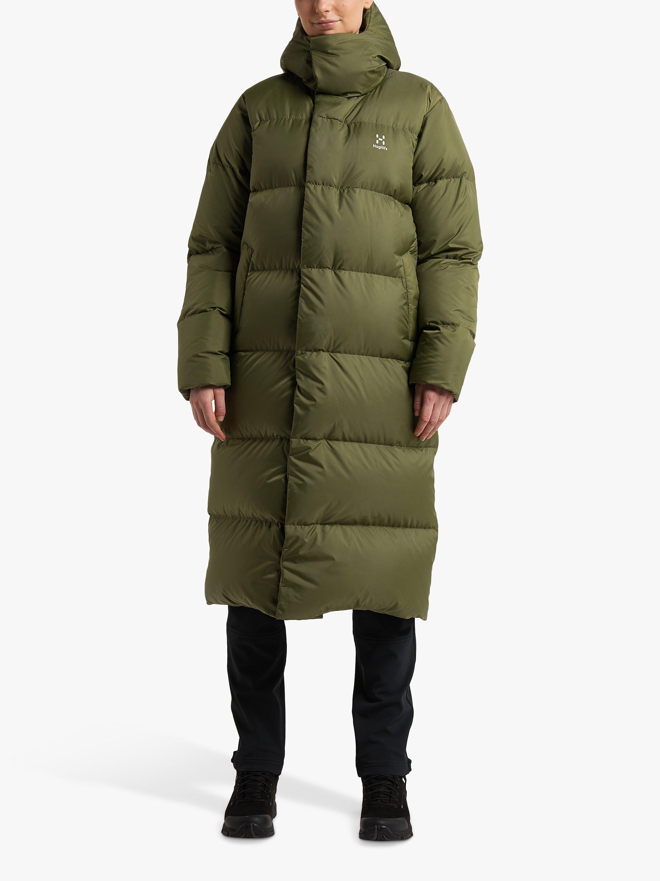 Haglöfs Women's Long Down Parka Jacket, Olive Green