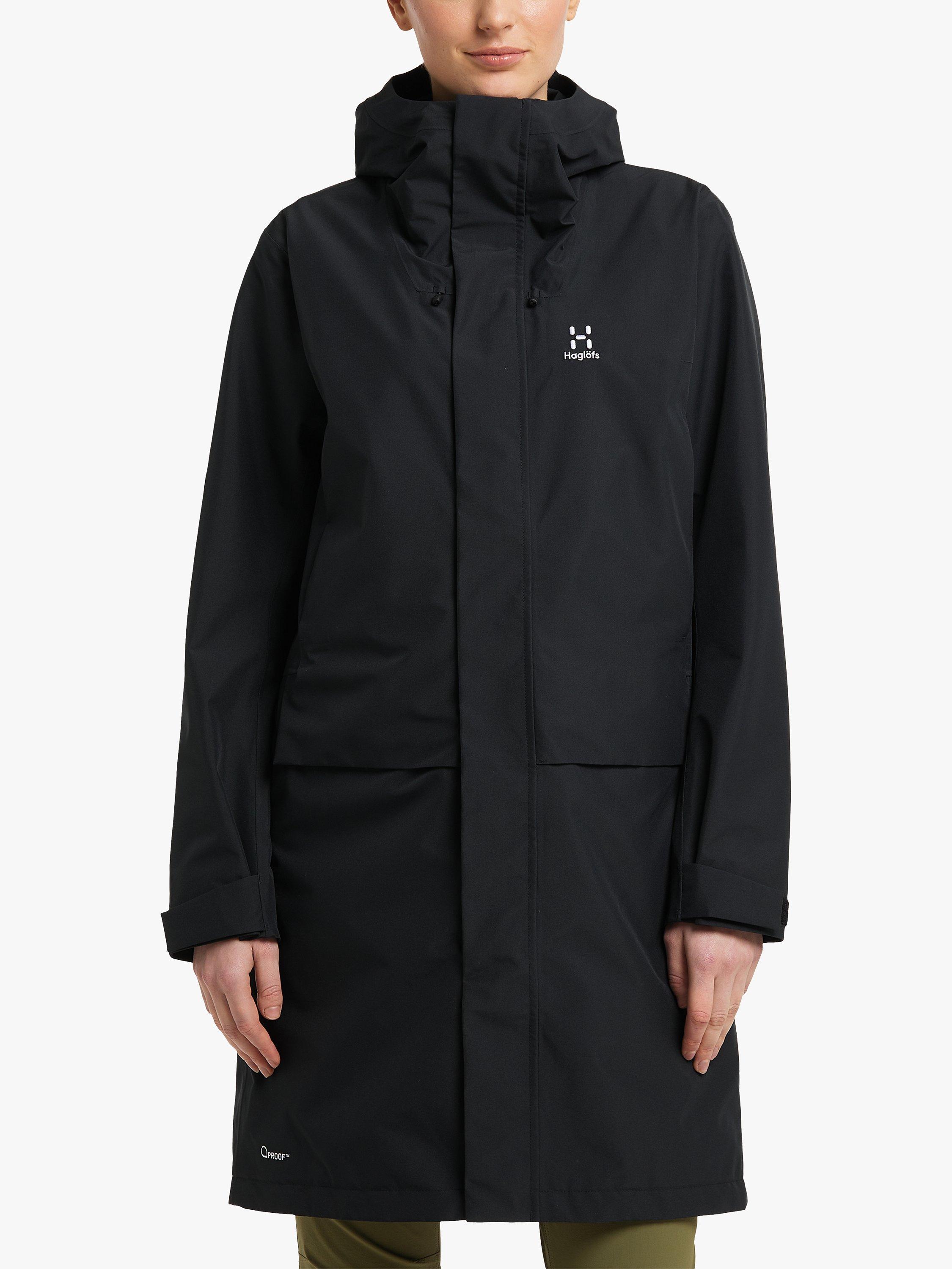 Product image 1 of 11, which shows Haglöfs Aria Women's Long Waterproof Hooded Parka Jacket, True Black, XS