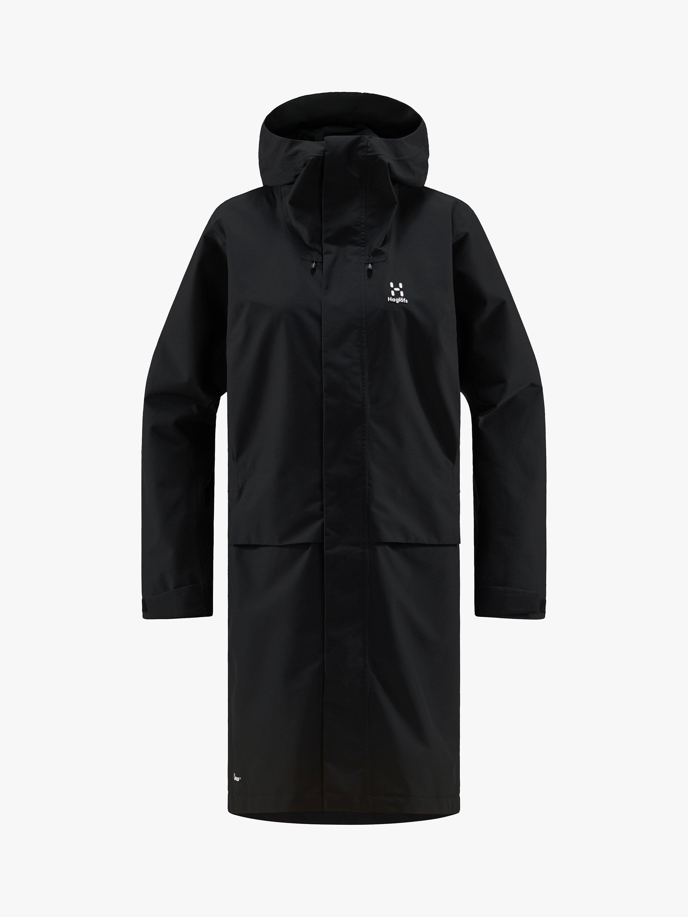Product image 11 of 11, which shows Haglöfs Aria Women's Long Waterproof Hooded Parka Jacket, True Black, XS