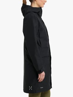 Haglöfs Aria Women's Long Waterproof Hooded Parka Jacket - view 2, True Black