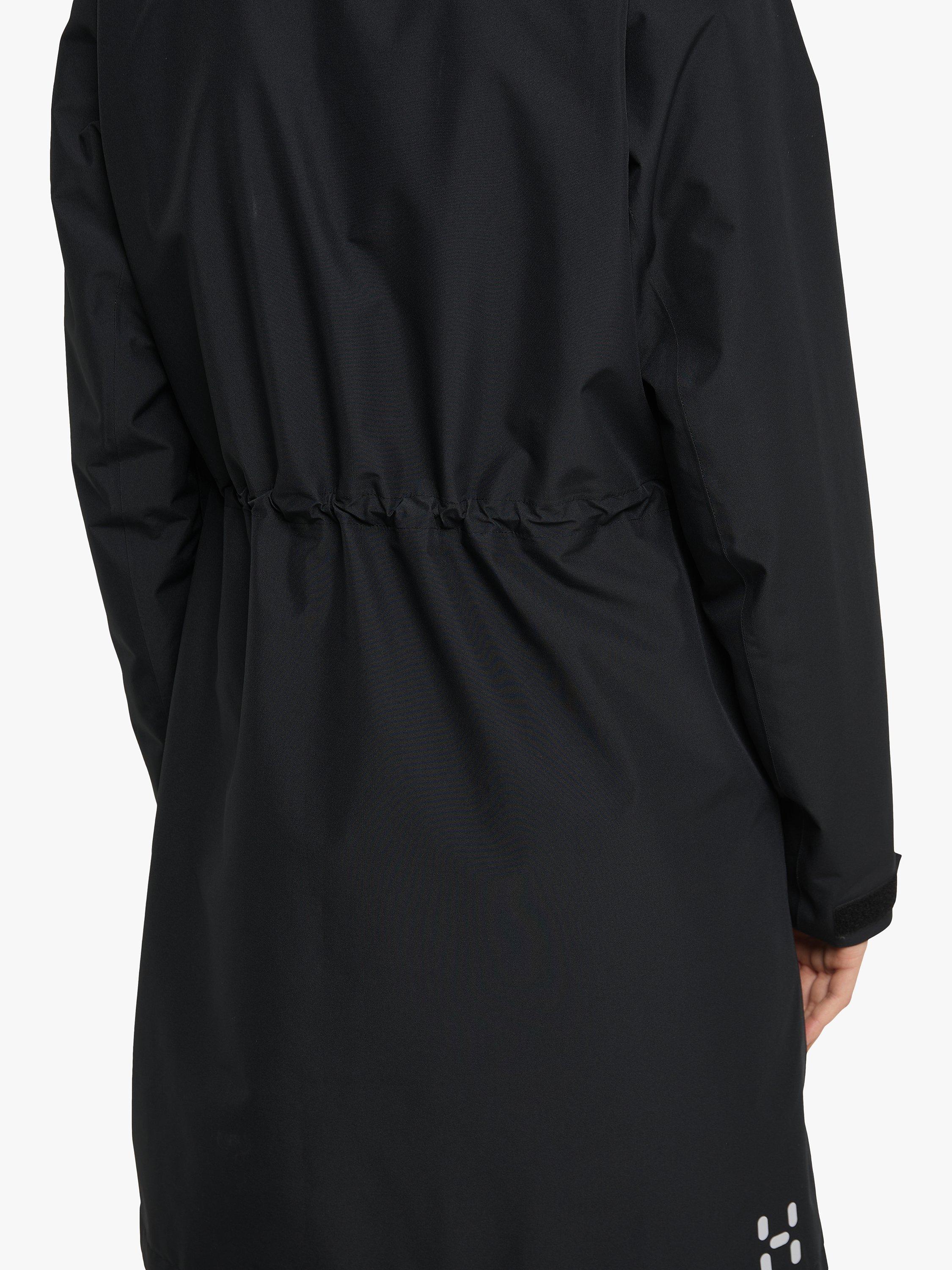 Product image 5 of 11, which shows Haglöfs Aria Women's Long Waterproof Hooded Parka Jacket, True Black, XS