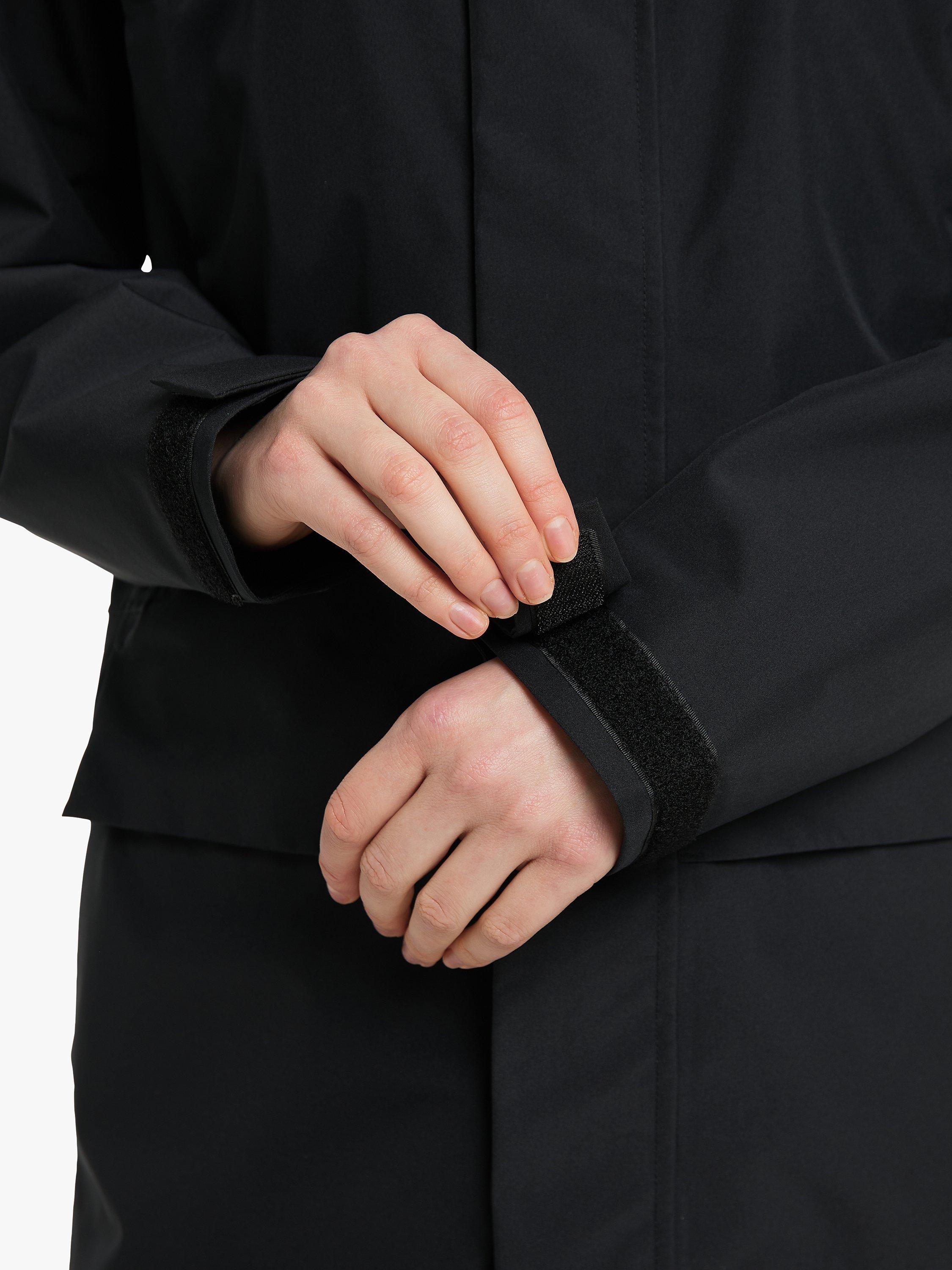 Product image 6 of 11, which shows Haglöfs Aria Women's Long Waterproof Hooded Parka Jacket, True Black, XS