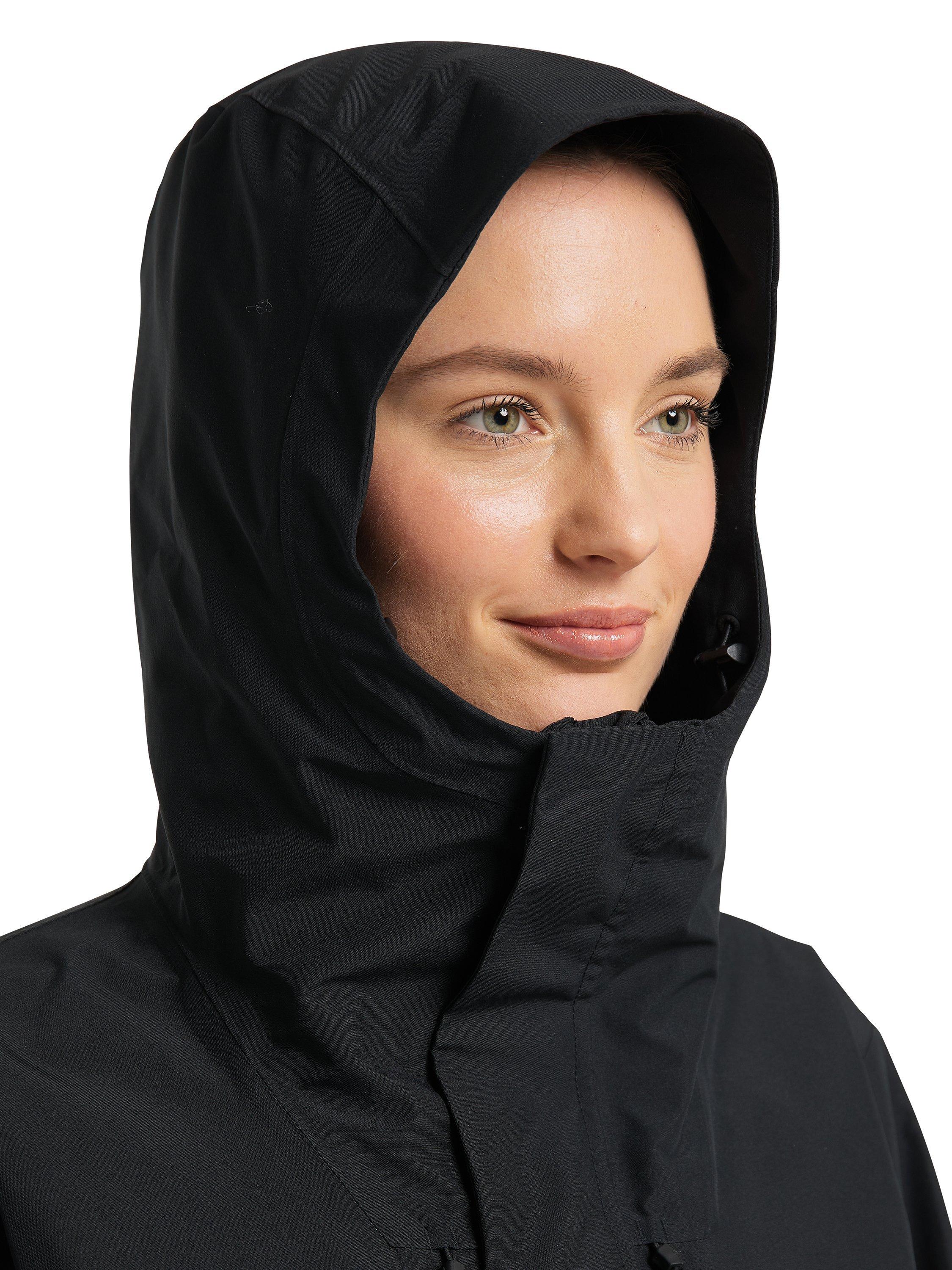 Product image 7 of 11, which shows Haglöfs Aria Women's Long Waterproof Hooded Parka Jacket, True Black, XS