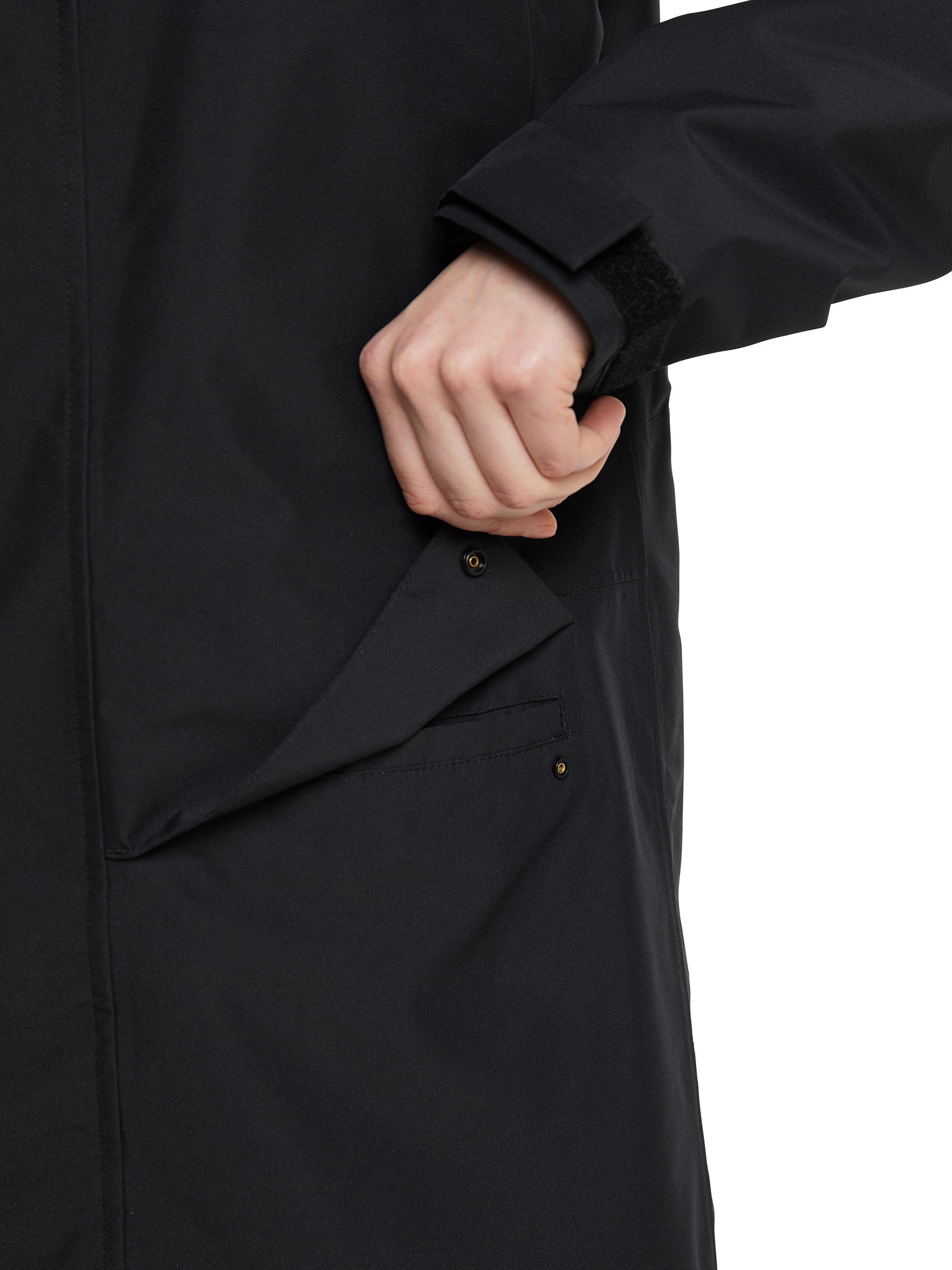 Product image 8 of 11, which shows Haglöfs Aria Women's Long Waterproof Hooded Parka Jacket, True Black, XS