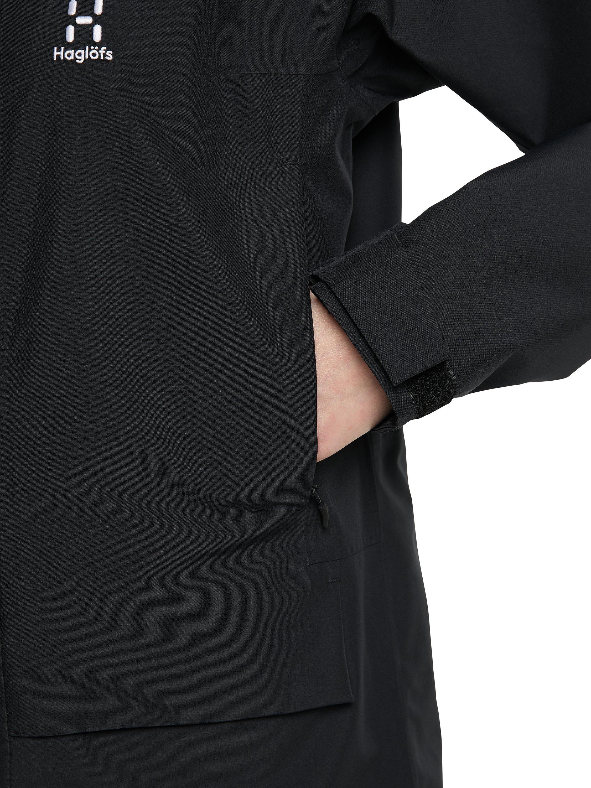 Product image 9 of 11, which shows Haglöfs Aria Women's Long Waterproof Hooded Parka Jacket, True Black, XS
