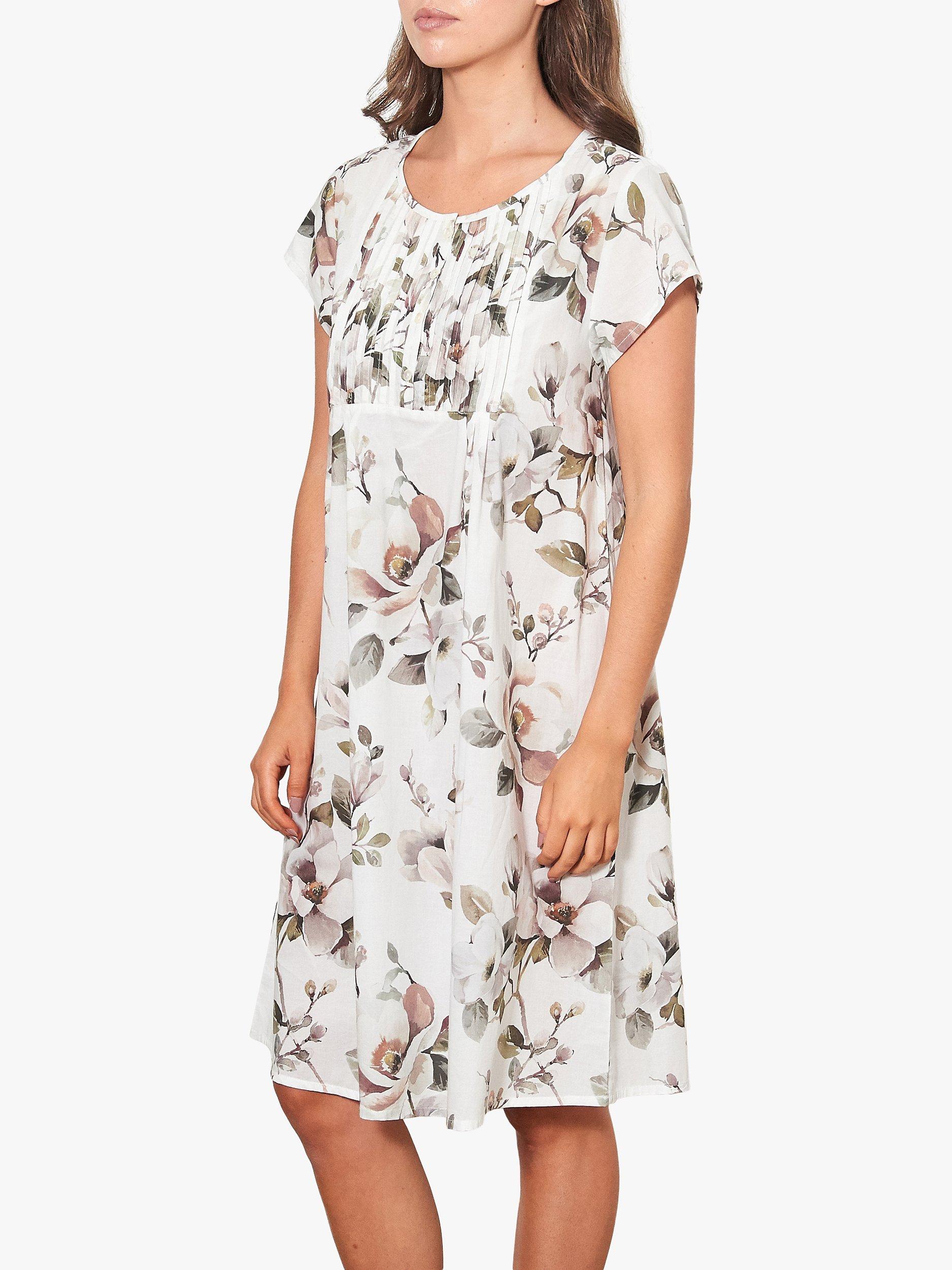 Wallace Cotton Magnolia Floral Print Organic Cotton Nightdress, Multi