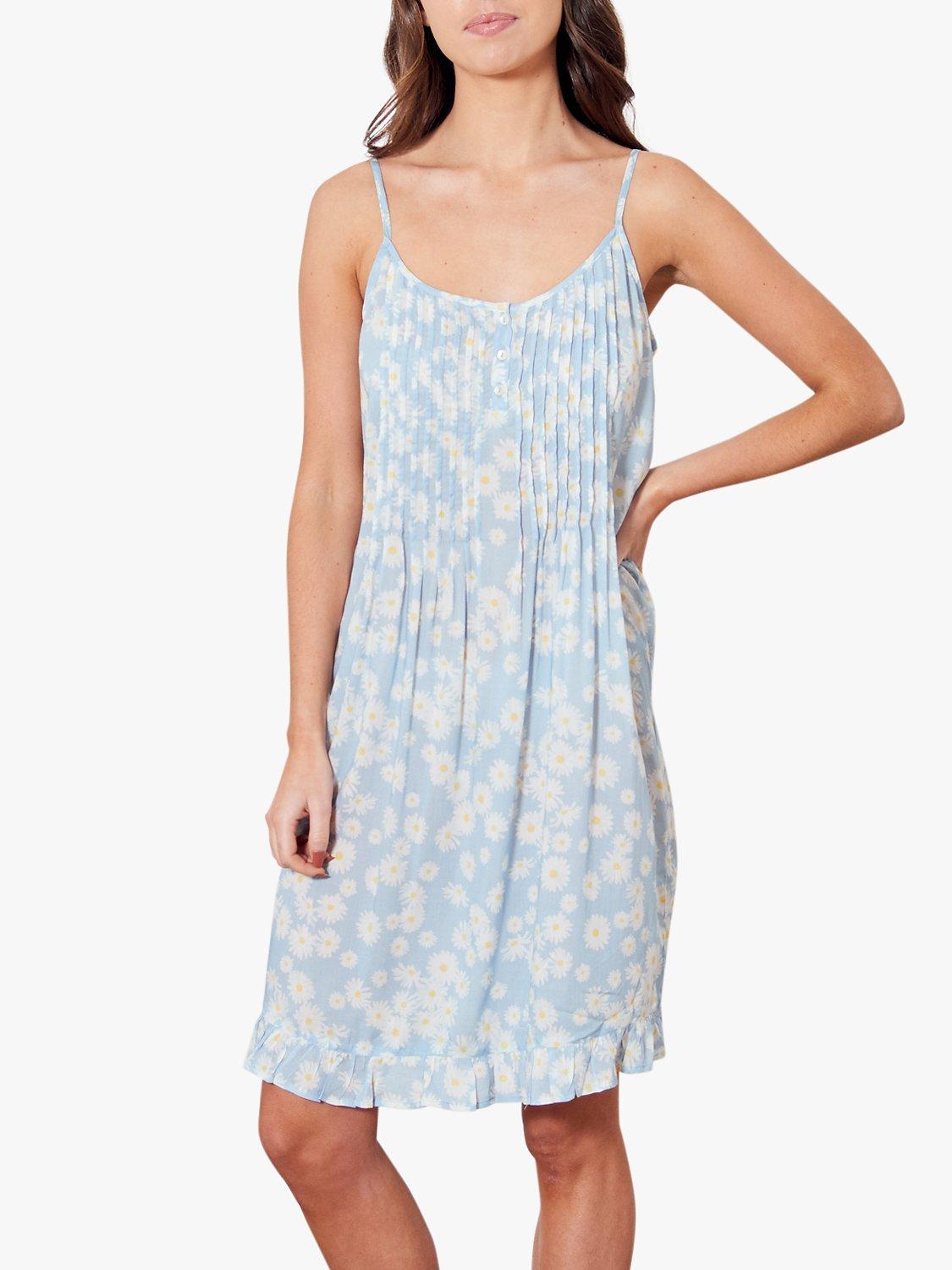 Wallace Cotton Daisy Floral Print Nightdress, Blue