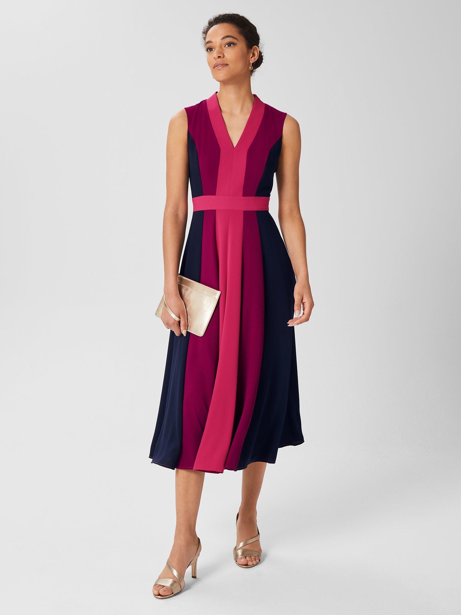 Hobbs Jilly Colour Block Midi Dress, Multi