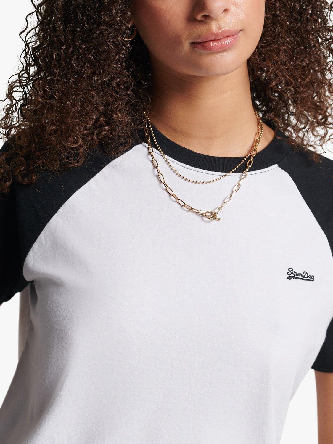 Superdry Vintage Baseball T-Shirt, Black/Optic