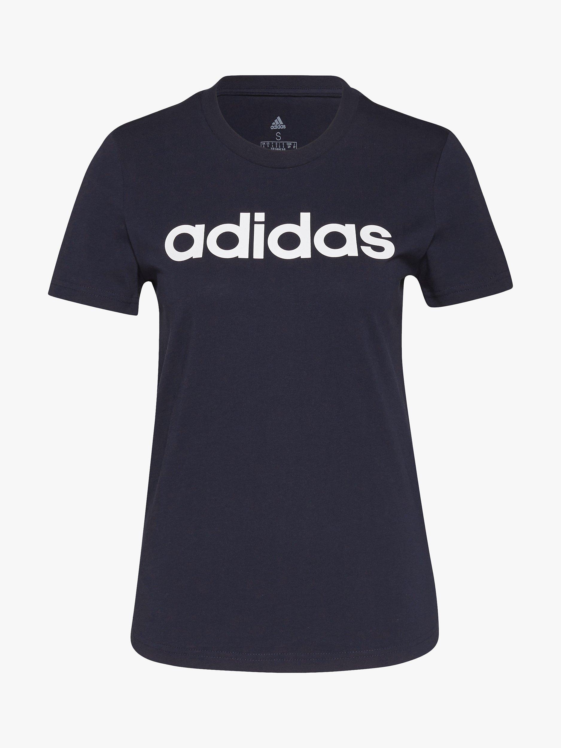 adidas LOUNGEWEAR Essentials Slim Logo T-Shirt, Legend Ink/White