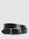 Reiss Ricky Reversible Leather Belt, Black/Brown