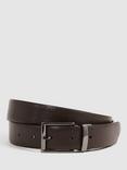 Reiss Ricky Reversible Leather Belt, Black/Brown