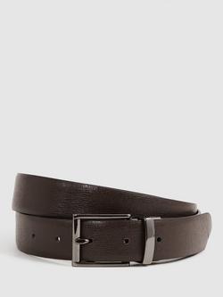 Reiss Ricky Reversible Leather Belt, Black/Brown - view 2, Black/Brown