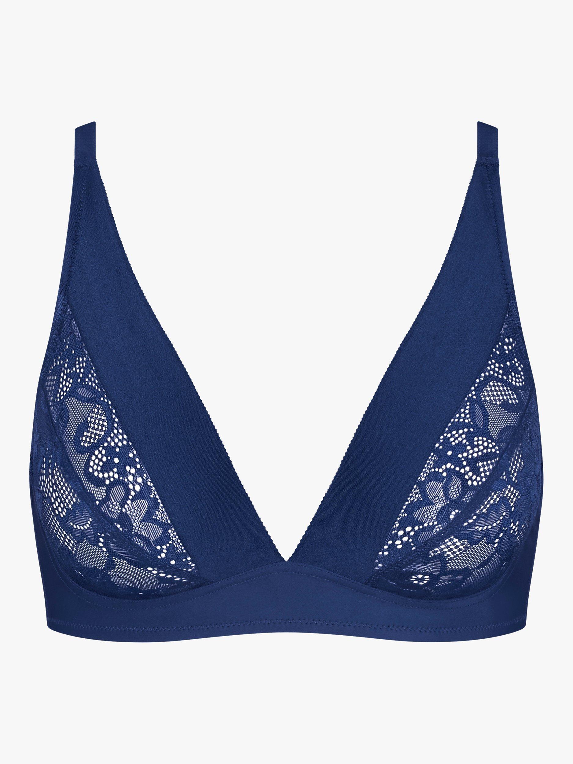 Product image 4 of 4, which shows Triumph Vivid Spotlight Non-Wired Plunge Bra, Deep Water, S