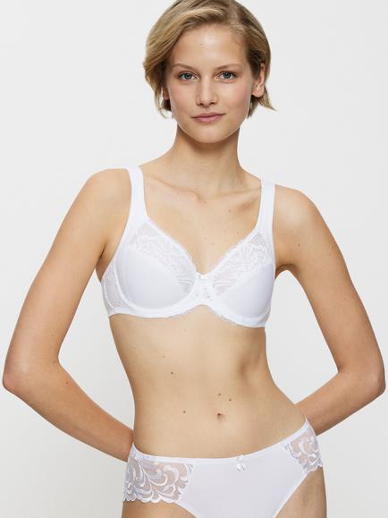 Triumph Modern Lace & Cotton Full Cup Bra, White