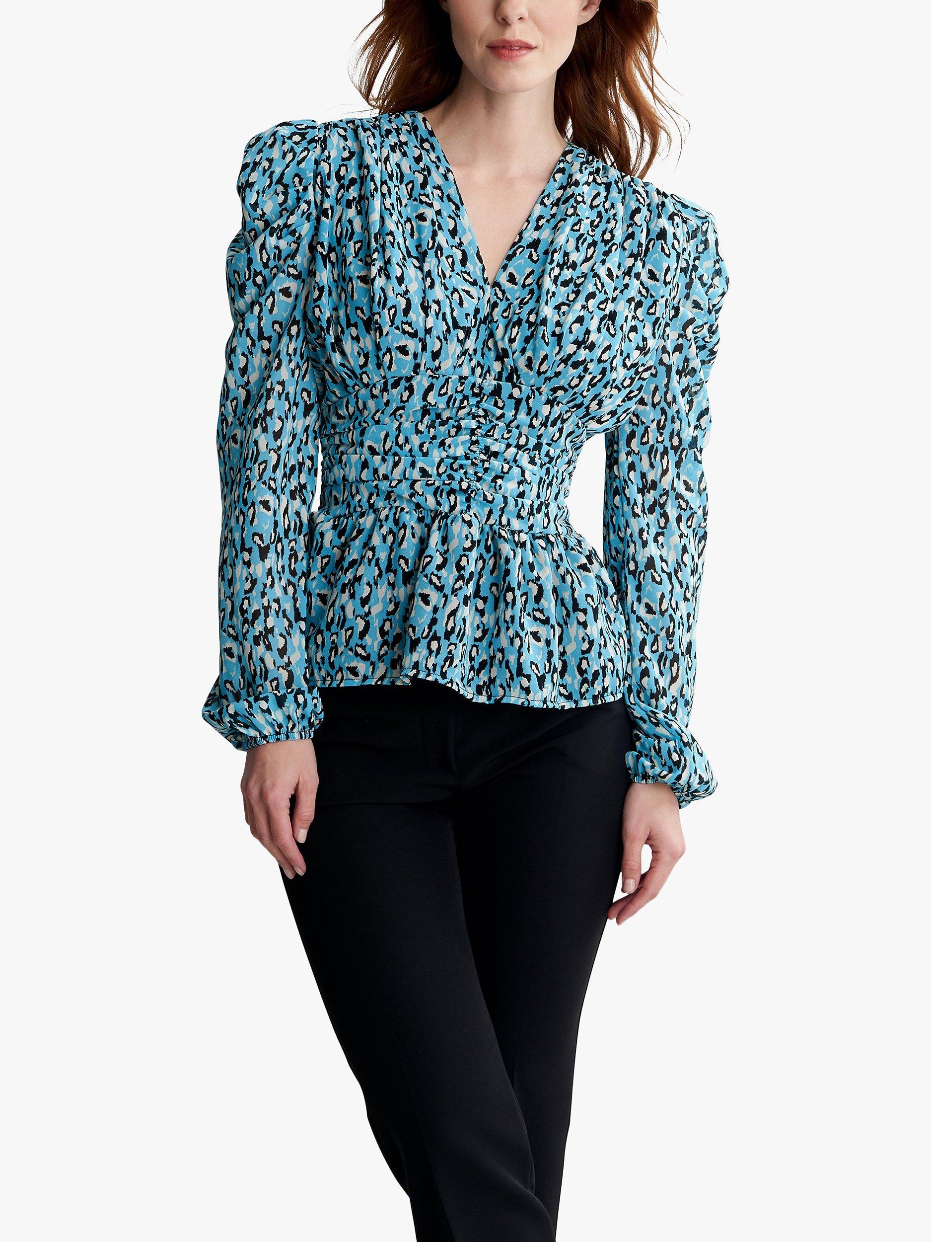 Gina Bacconi Pnina Gathered Blouse, Turquoise