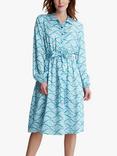 Gina Bacconi Rotem Long Sleeve Shirt Dress, Turquoise