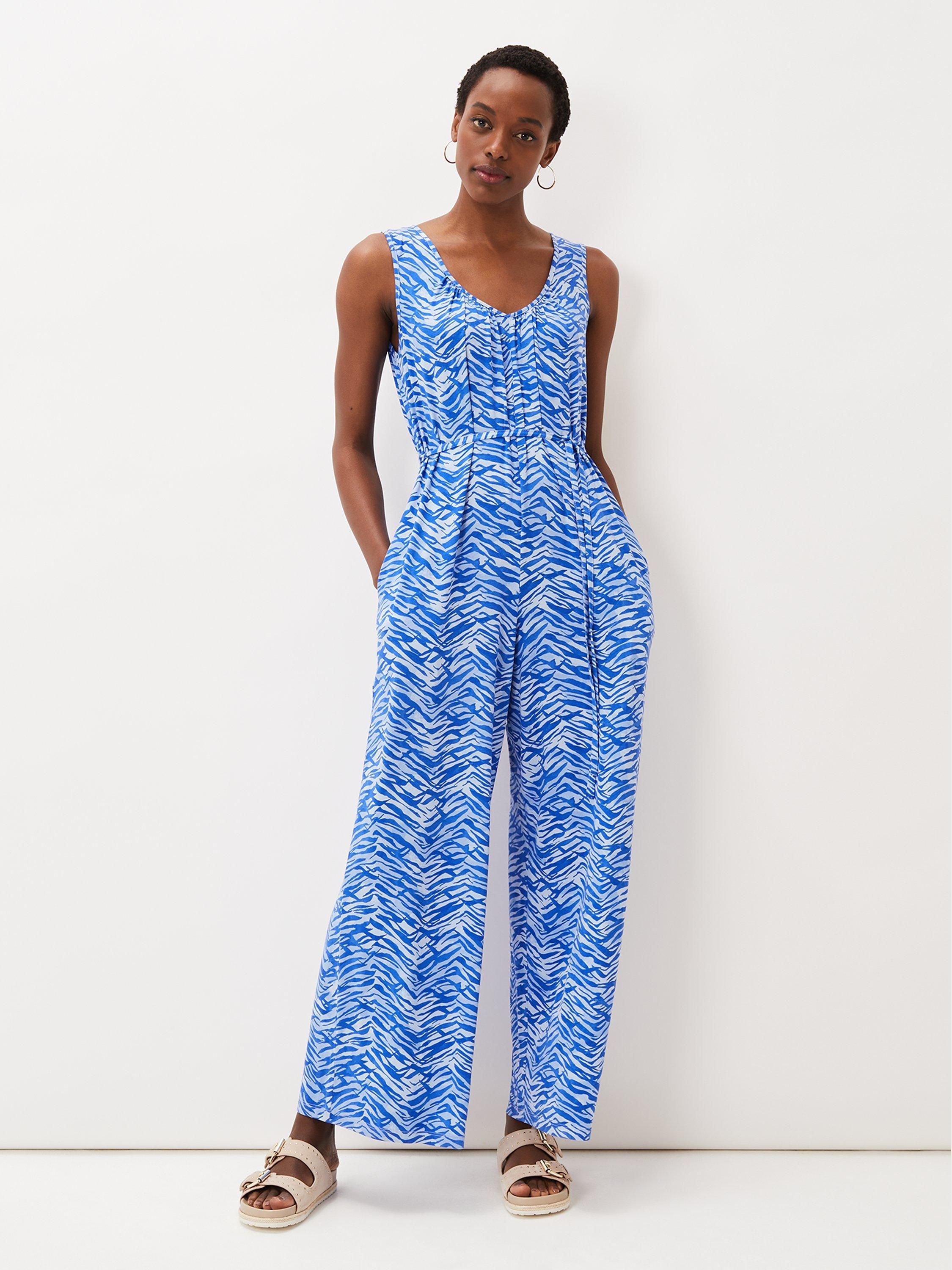 Phase Eight Juliana Wide Leg Sleeveless Jumpsuit Blue