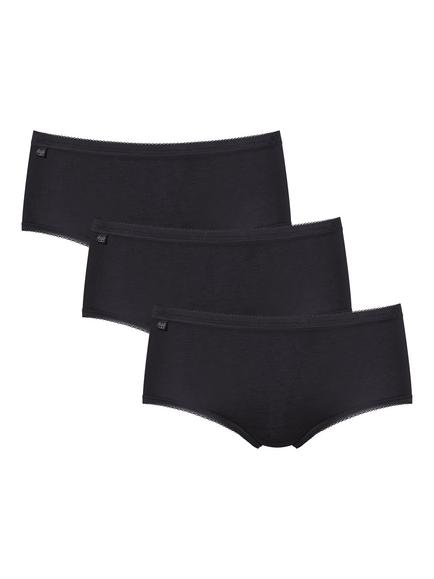 sloggi Midi Briefs, Pack of 3, Black