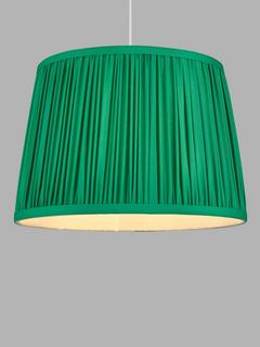 John Lewis + Matthew Williamson Plain Pleated Tapered Drum Lampshade, Green, 40 cm