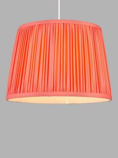 John Lewis + Matthew Williamson Plain Pleated Tapered Drum Lampshade, Pink, 40 cm