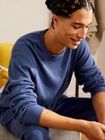 John Lewis ANYDAY Waffle Cotton Blend Long Sleeve Lounge Top, Twilight Blue