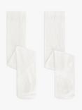 John Lewis Kids' Opaque Tights, Pack of 2, White