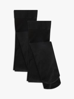 John Lewis Kids' Wool Mix Tights, Pack of 2, Black