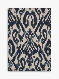 Sanderson Kasuri Indoor & Outdoor Rug, Blue, L200 x W140 cm