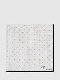 Reiss Liam Polka Dot Silk Pocket Square, White