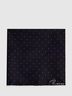 Reiss Liam Silk Pocket Square, Navy