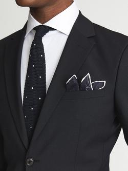 Reiss Liam Silk Pocket Square - view 2, Navy