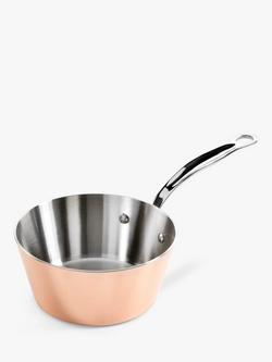 Samuel Groves Stainless Steel Tri-Ply Tapered Saucepan, Copper, Copper