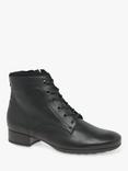 Gabor Boat Wide Fit Leather Ankle Boots, Black