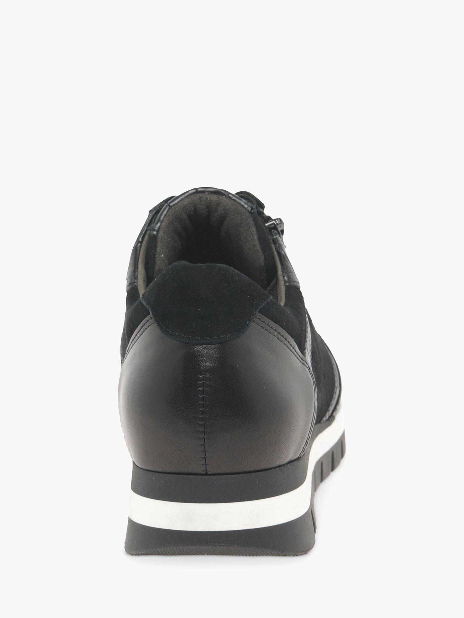 Product image 3 of 5, which shows Gabor Willett Wide Fit Contrast Leather Panel Trainers, Black, 6.5