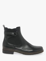 Gabor Boat Wide Fit Leather Ankle Boots Black