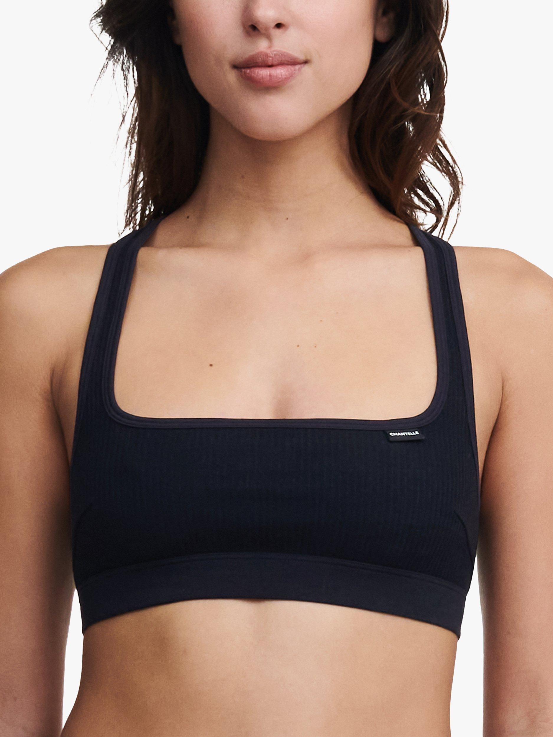 Product image 1 of 2, which shows Chantelle Cotton Comfort Bralette, Black, S