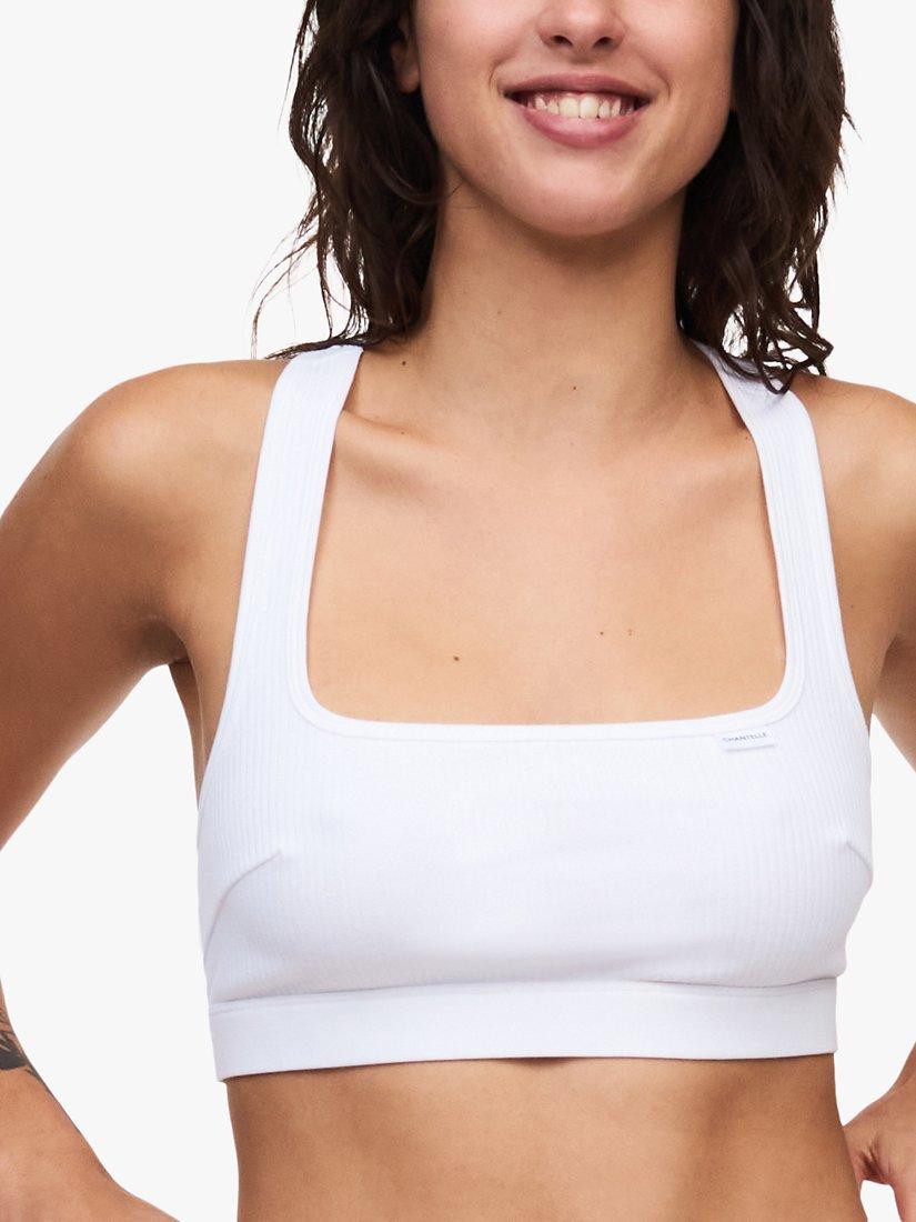 Product image 1 of 4, which shows Chantelle Cotton Comfort Bralette, White, S