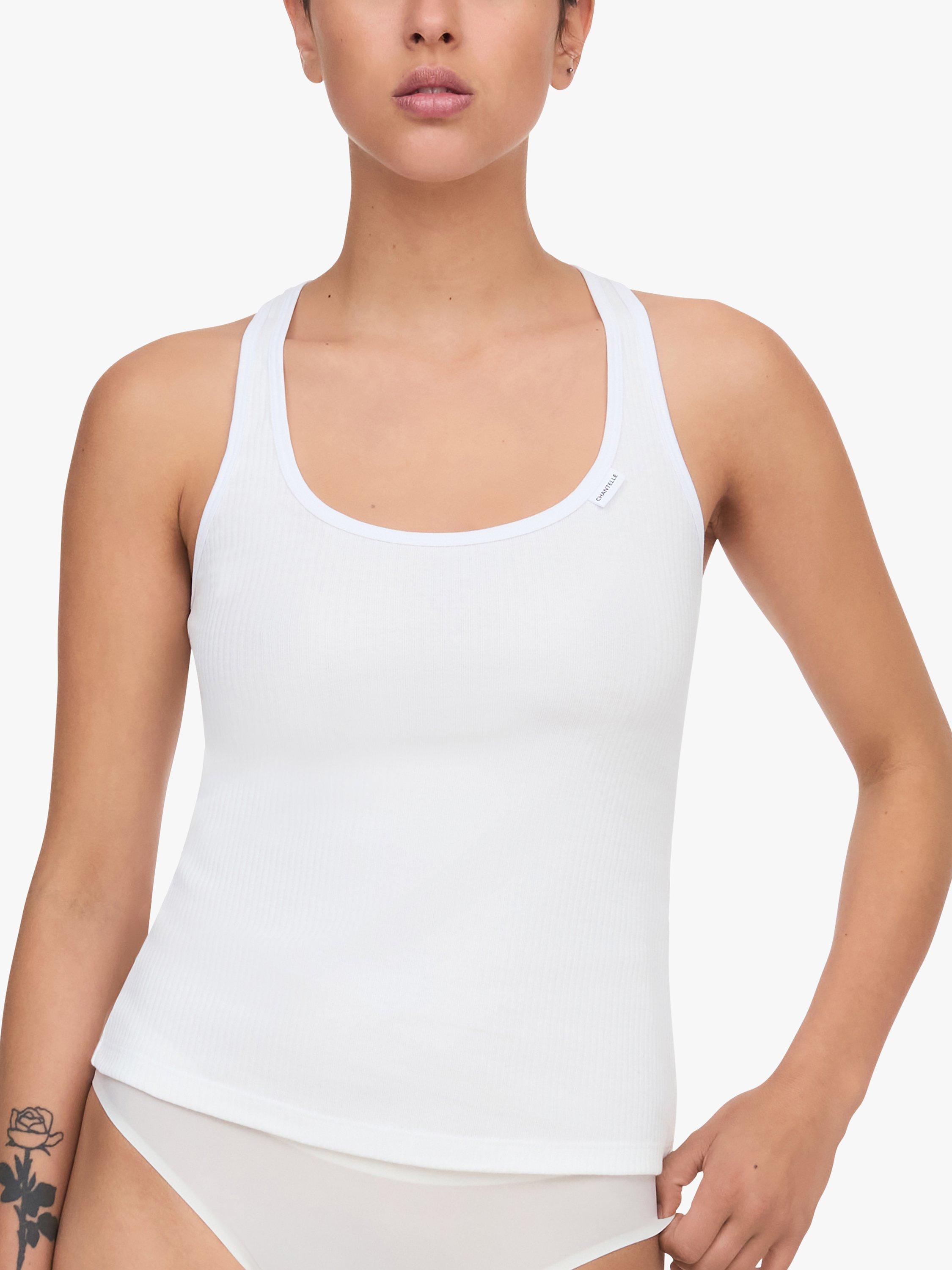 Product image 1 of 2, which shows Chantelle Cotton Comfort Vest, White, XS-S