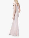 Maids to Measure Celeste Satin V-Neck Maxi Dress, Blush Pink