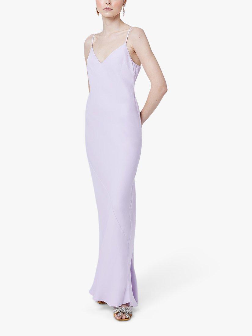 Maids to Measure Stella Sleeveless Satin Maxi Dress, Lilac, 8